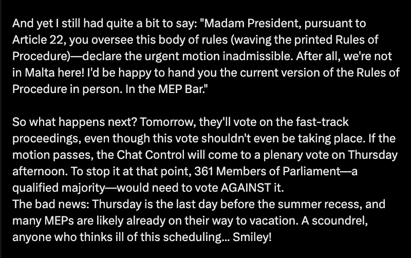 mert's tweet photo. this is literally insanity

they break the rules, mute the guy objecting, pass through some nonsense fast track thing to force a majority to vote AGAINST it during a time when the people are on "vacation" https://t.co/7QIvYDU4vF