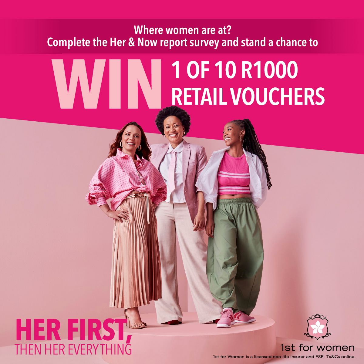 firstforwomen's tweet photo. We want your unique perspective to be the North Star that helps us map out the landscape of womanhood in SA. Let’s hear your thoughts, complete the survey and stand to win 1 of 10 R1000 retail vouchers: https://t.co/8MX0tTEWdN https://t.co/Pxws7AmYs9
