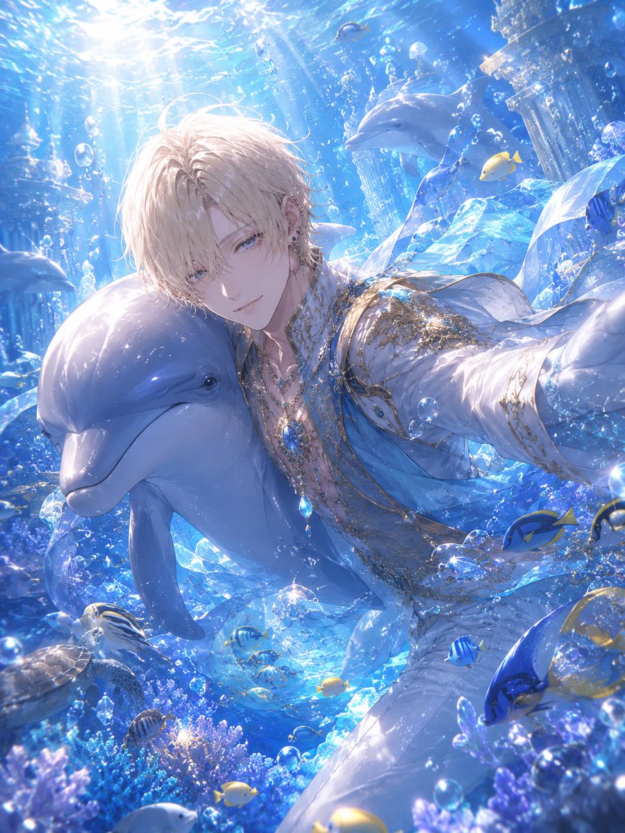 PUDDING__oOxx's tweet photo. 🐬.*･ﾟ　.ﾟ･*.
#四飼AIイラスト https://t.co/OyNN3sx3GH