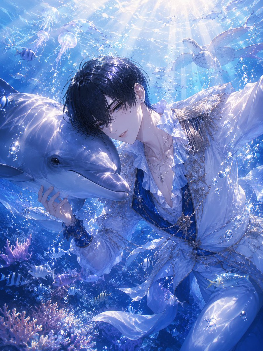 PUDDING__oOxx's tweet photo. 🐬.*･ﾟ　.ﾟ･*.
#四飼AIイラスト https://t.co/OyNN3sx3GH