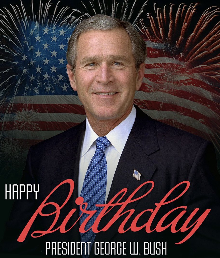 elbegdorj's tweet photo. Happy Birthday, President George W. Bush.

You are the only U.S. President to visit Mongolia. Our people will never forget it.

You have a big heart. You believe in freedom. You stand with those who fight for it.

Wishing you good health, joy, and many happy years ahead.

Happy Birthday again—from the land of the eternal blue sky, where freedom has many friends. @TheBushCenter @USNatArchives