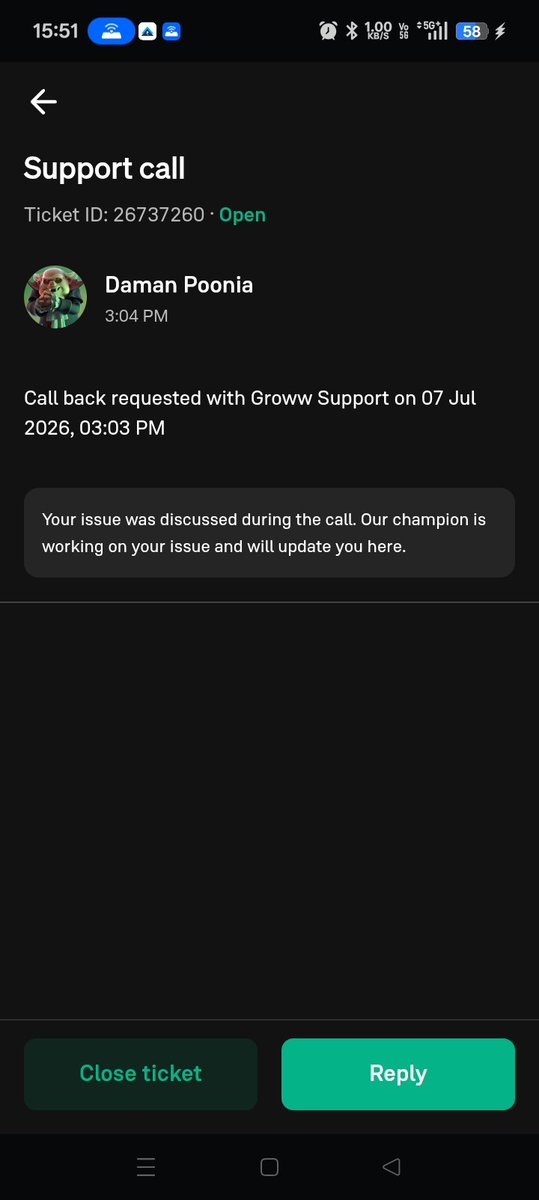 DmaverickP's tweet photo. @_groww what bullshit customer service is this, i requested callback but didn't receive any, yet system shows i got call within a min n it's under process. Ig switching to grow from @PaytmMoney was a bad idea. https://t.co/N7DhSfUdv8