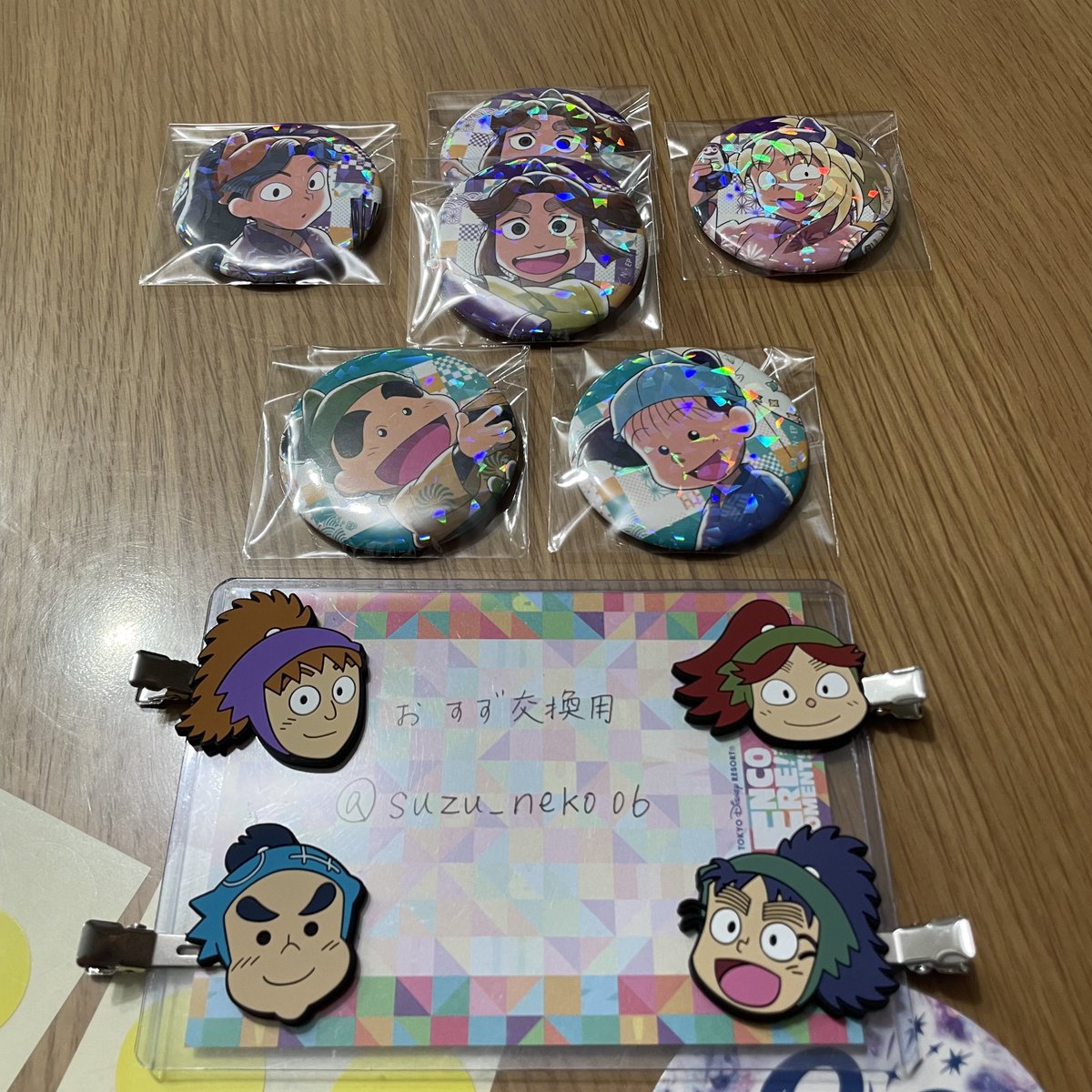 suzu_neko06's tweet photo. 忍たま乱太郎 みんなで商い 第2弾 ホログラム缶バッジ 交換

譲 綾部 滝夜叉丸 タカ丸 しんべヱ 三治郎
求 虎若

郵送のみ
お声がけが重なる場合は相互様優先
よろしくお願いいたします https://t.co/jUy4z5pYyl