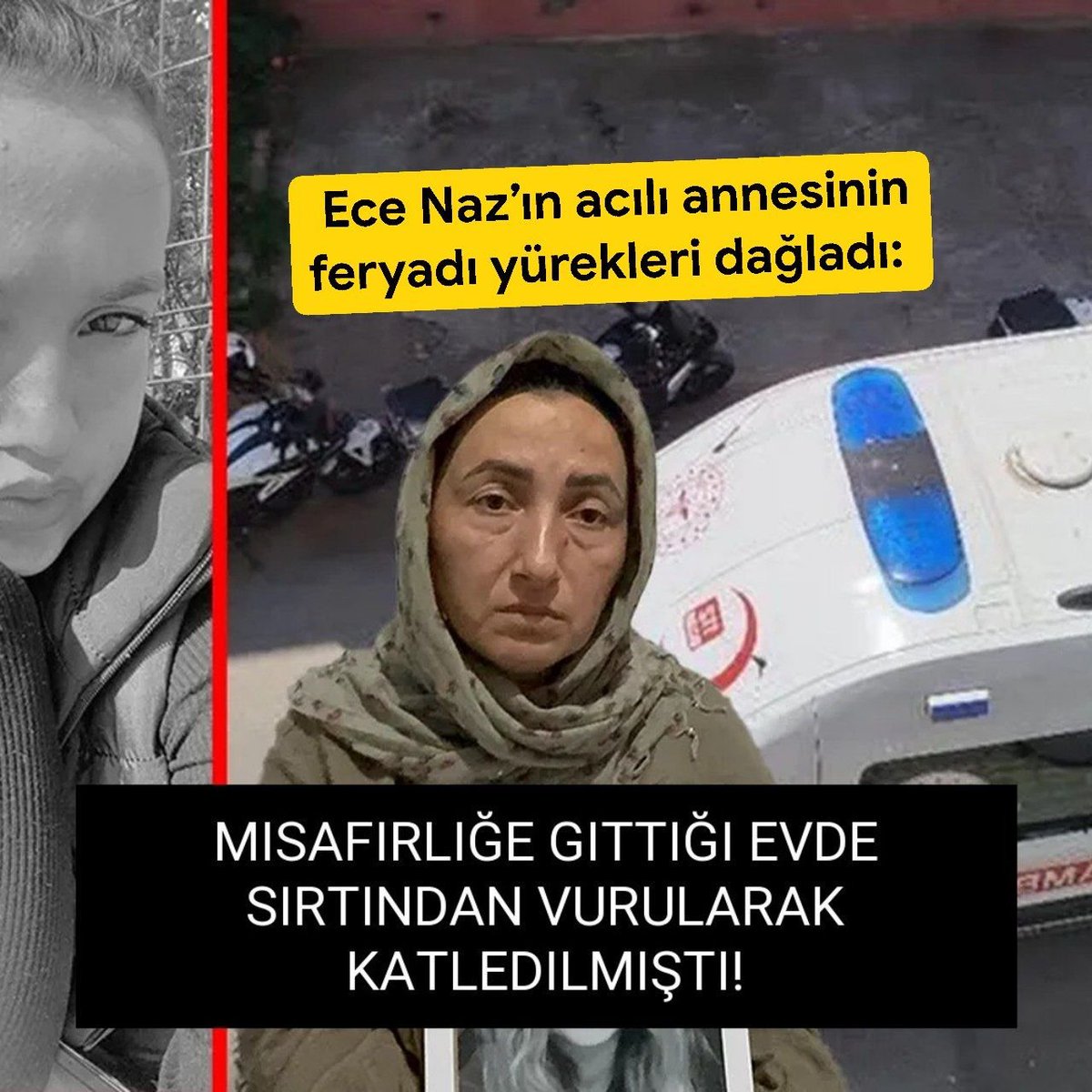YcelUar6's tweet photo. Kocaeli'de 18 yaşında hayatını yitiren genç kızın annesi: "Kahvaltı hazırlarken arkadan vuruldu — adalet istiyorum." Kaynak: Sabah
#Kocaeli #Adalet https://t.co/ZCZ6gfAxWJ