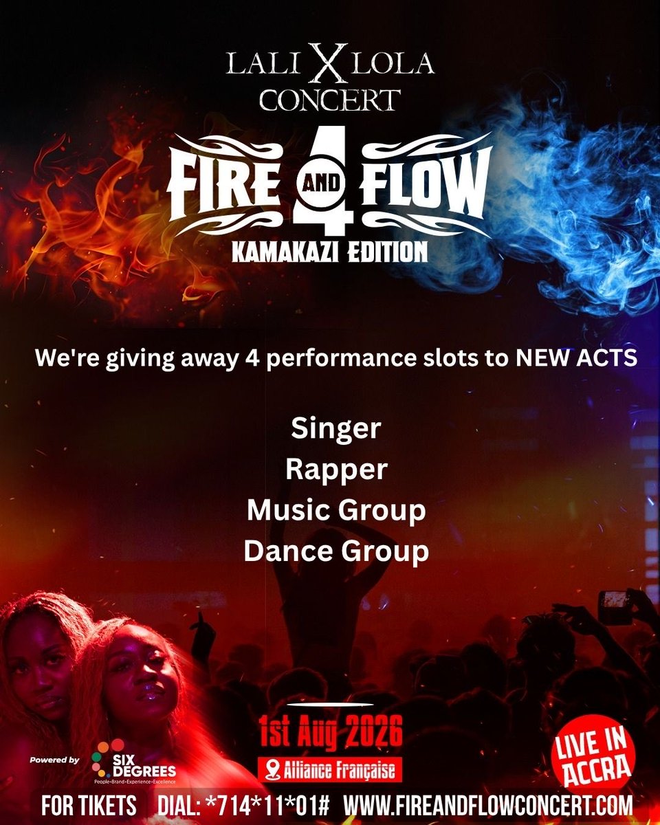 LaliXLola1's tweet photo. YOUR MOMENT IS HERE ! 

We’re giving out 4 performance slots for incredible new acts to perform at FIRE &amp; FLOW CONCERT.

Think you’ve got what it takes? This is your chance to be seen and remembered !

4 Slots. One Stage. Your Opportunity

Follow the rules ⬆️

#FireAndFlowConcert https://t.co/NO4oPFjakz