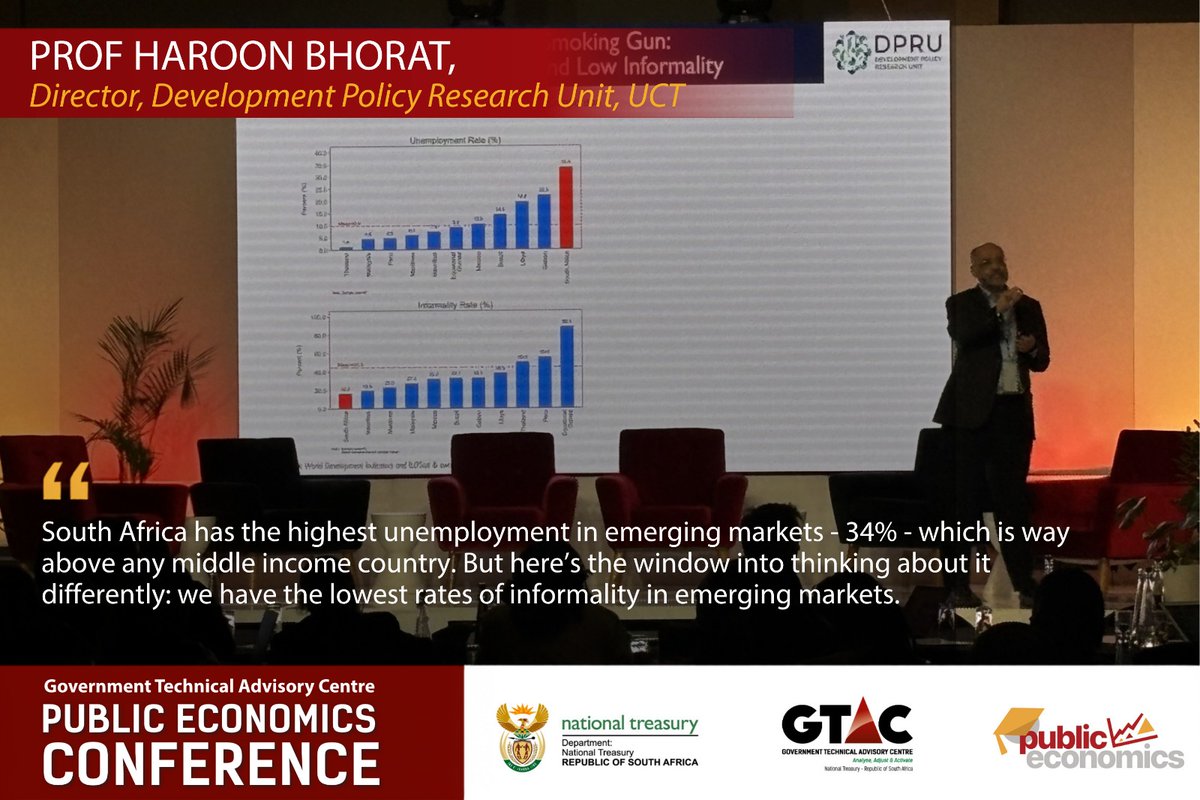 GTACSouthAfrica's tweet photo. "What is the data really telling us about South Africa's labour market?"
That question shaped Prof Haroon Bhorat's keynote at #GTACPEC, highlighting why evidence must sit at the heart of solutions to youth unemployment.
#GTACPEC #PublicEconomics #UnemploymentData #BigData https://t.co/0jXDAda3rx