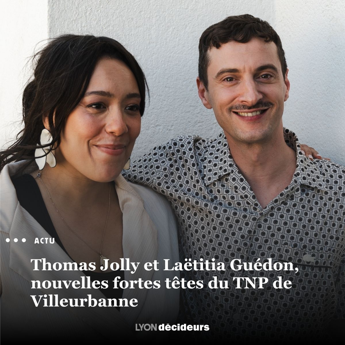LyonDecideurs's tweet photo. [𝐍𝐨𝐦𝐢𝐧𝐚𝐭𝐢𝐨𝐧] Un nouveau chapitre à écrire pour le TNP. Les deux futurs co-directeurs du Théâtre National Populaire de Villeurbanne (TNP), Thomas Jolly et Laëtitia Guédon, se sont présentés face à la presse lundi.

Retrouvez notre article ▶️ https://t.co/253arzPnzL https://t.co/q1vMBJDHDY