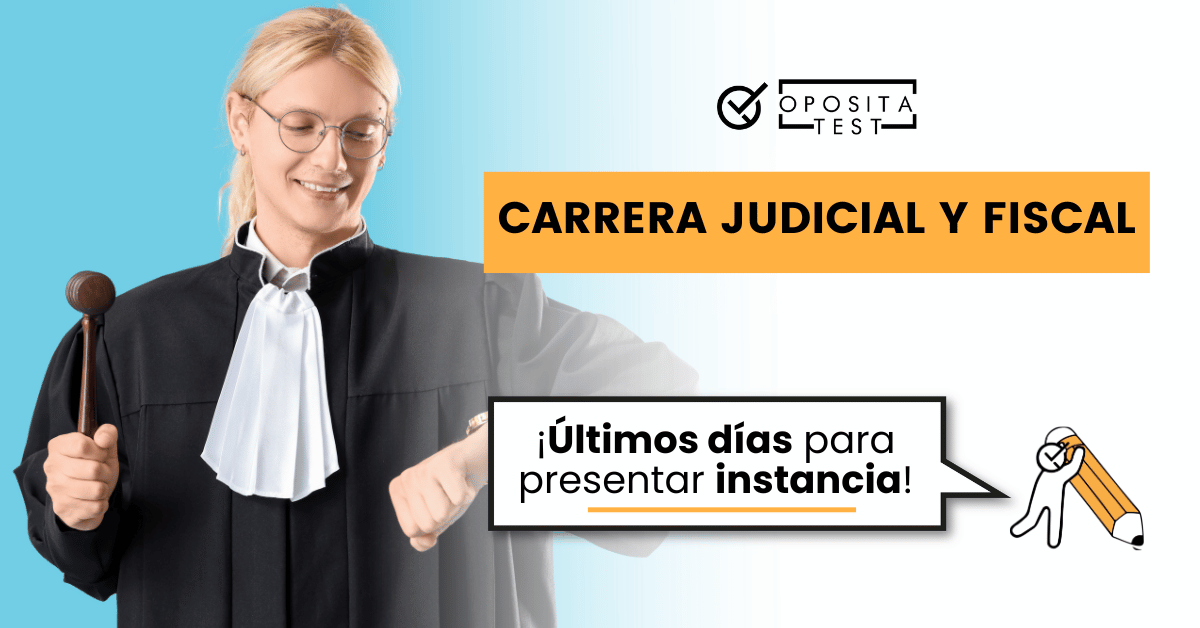 Opositatest's tweet photo. 👨‍⚖️Aspirante a la Carrera Judicial y Fiscal👩‍⚖️

‼️Quedan pocos días para poder presentar instancia
📅El plazo termina el 13 de julio ➡️ https://t.co/zOaUzw0OG7

🔥¿Ya te has inscrito en el proceso selectivo? 😏¡No hay tiempo que perder! 👉 https://t.co/Pz36lmCmao https://t.co/vc4WKwWGe6