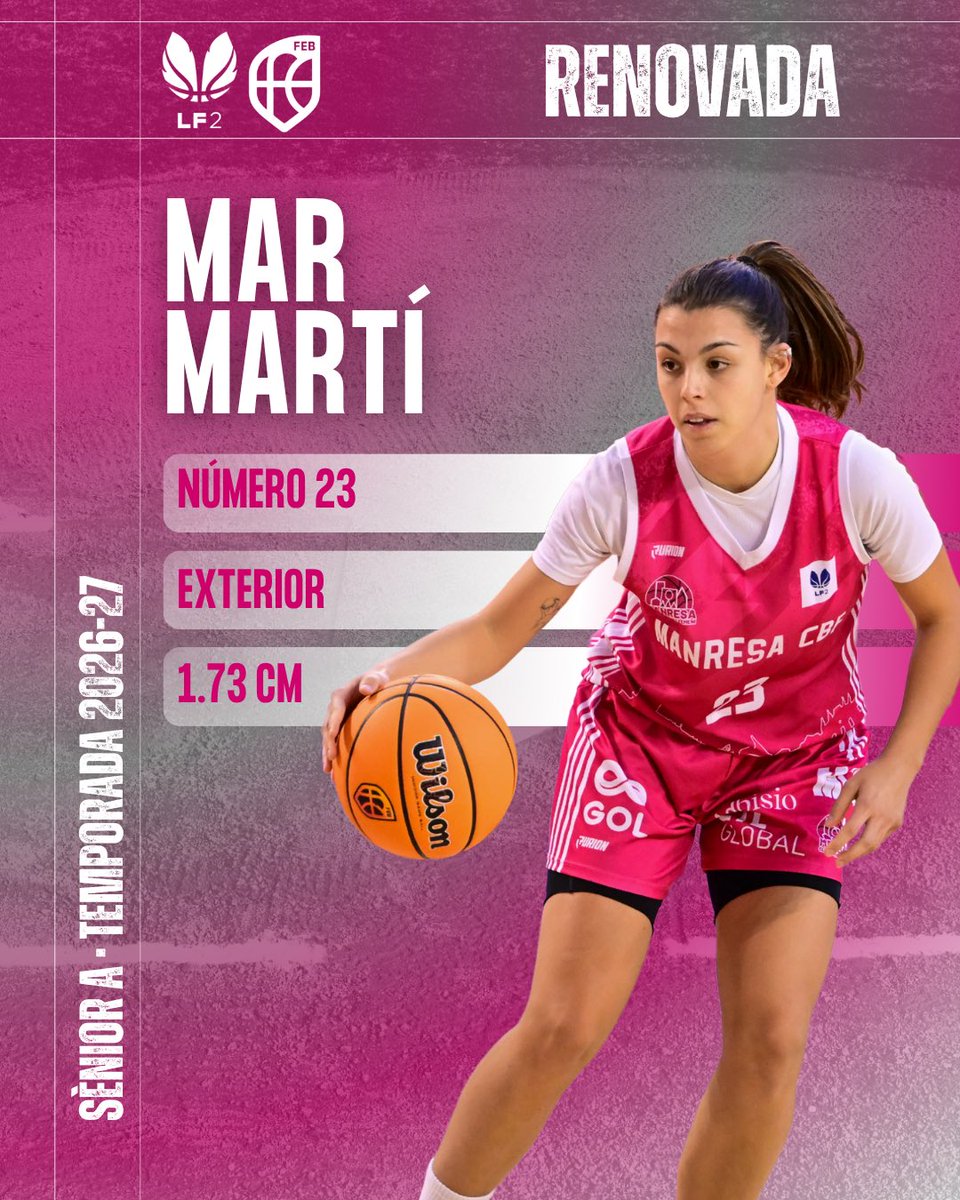 manresacbf's tweet photo. ✍🏻 RENOVADA I Mar Martí, capitana de l'equip, renova com a jugadora del Sènior A que competirà a LF2 @CompeticionFEB 

#JuguemJuntes #ManresaCBF #LF2 https://t.co/arDCIwzj3k