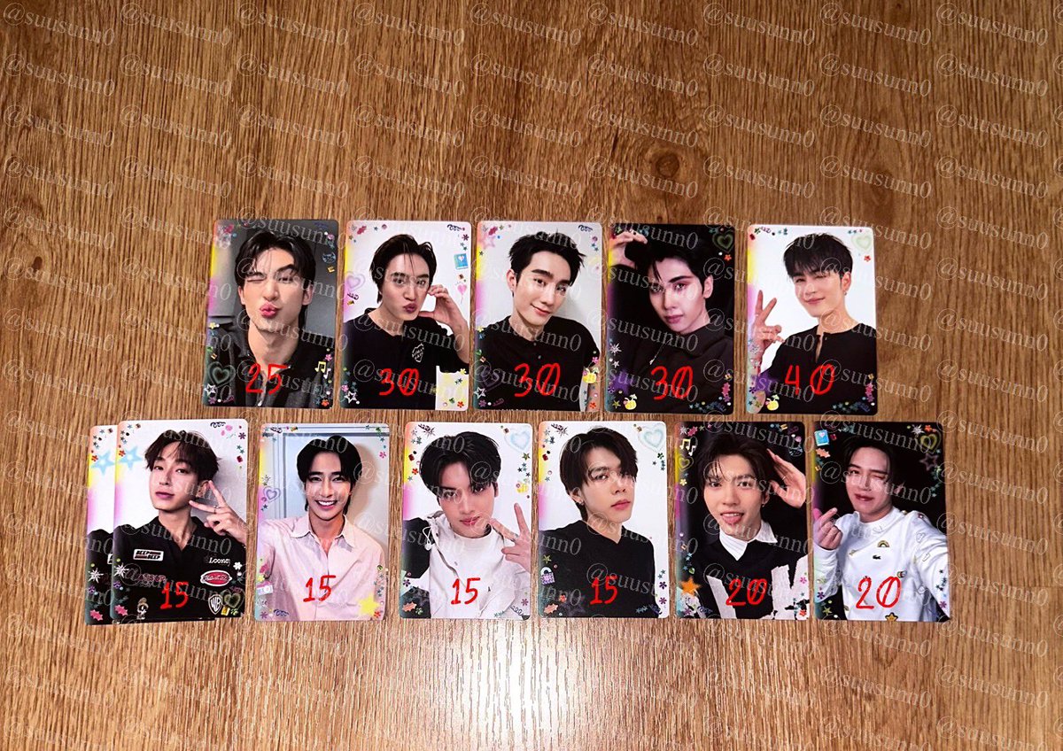 suusunn0's tweet photo. {พร้อมส่ง } wts ราคาตามภาพ ✨

• random boy card gmmtvfanival 2026

ค่าส่งเหมา 40 บาท ซื้อเยอะสามารถลดราคาได้ 📮

เอิร์ท อชิ ชิม่อน ตุ้ย จิมมี่ ฟอส บุ๊ค แซนต้า  เต นิว คีน เซิร์ฟ เจมีไนน์ อู๋ ดัง
#GMMTVFANIVAL2026 #ตลาดนัดgmmtv https://t.co/9Smt0Sk6sF