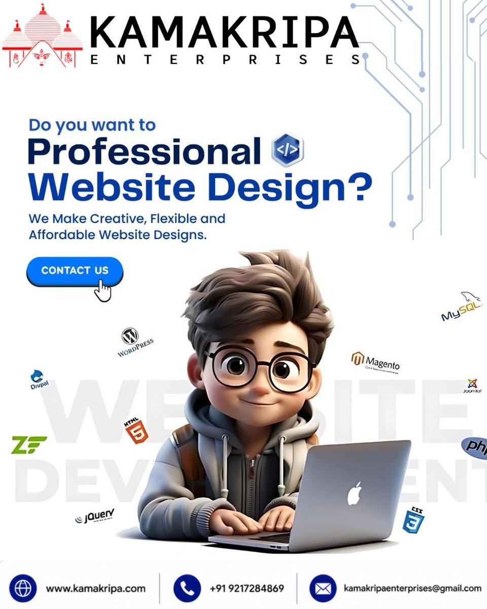 kamakripa's tweet photo. 💻 Looking for a Professional Website?

We create modern, responsive, and SEO-friendly websites that help businesses build credibility and grow online.

🌐 https://t.co/g42Pgjw4qM
📞 +91 9217284869

#WebsiteDesign #WebDevelopment #SEO #BusinessGrowth #KamakripaEnterprises https://t.co/utz4u7crae