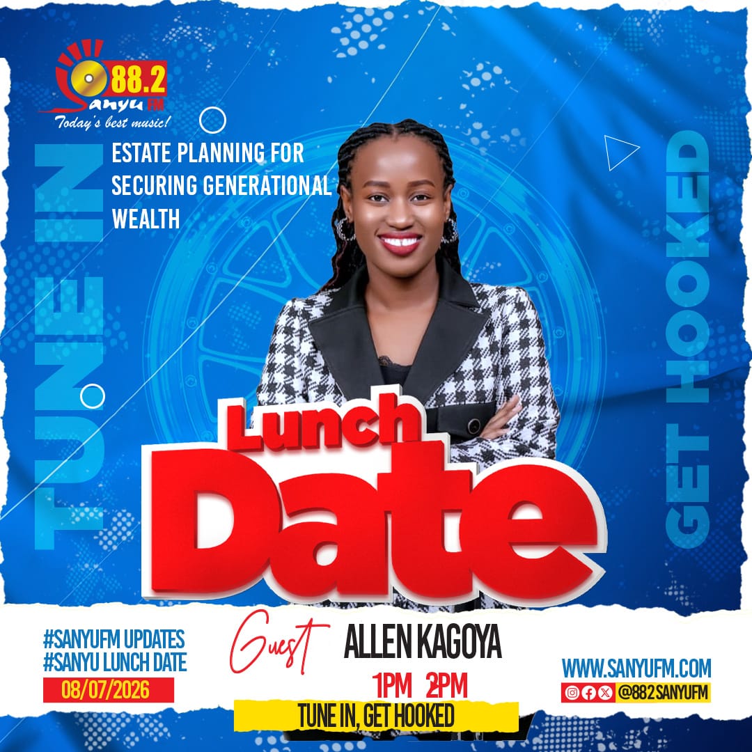 TaraAdvocates's tweet photo. Tune in to Sanyu FM 88.2 this Wednesday, 8th July, from 1:00–2:00 PM for Lunch Date!

Join Allen Kagoya as she discusses Estate Planning for Securing Generational Wealth, sharing practical insights on protecting your assets, preserving your legacy, and building wealth for future generations.

Mark your calendars and don't miss tomorrow's informative conversation!

Reserve your seat for the Estate Planning Symposium by making your payment using the link below.

https://t.co/4uSAchtnCf

Don't miss out—tune in and get inspired!

 Contact: 
Laila Noor
0705362641
0783194529

#LunchDate #SanyuFM #EstatePlanning