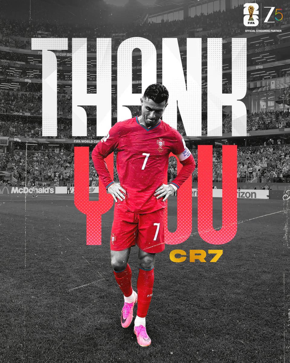 ZEE5Tamil's tweet photo. We'll miss you legend❤️

Catch the FIFA World Cup 2026 live and exclusively only on ZEE 5!

#Ronaldo #Portugal #FIFAWorldCup2026onZEE5 #FIFAWorldCup2026 #TamilZEE5 #ZEE5 https://t.co/81YsBbFosl