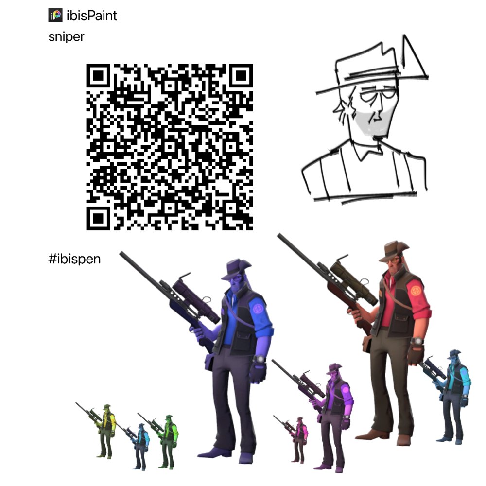 Duckfeller's tweet photo. I was bored so I made these snipers. Snoipr and Snayper.
There's an ibispen with snipertf2, thank you whoever created it. https://t.co/lW0qW3rouc