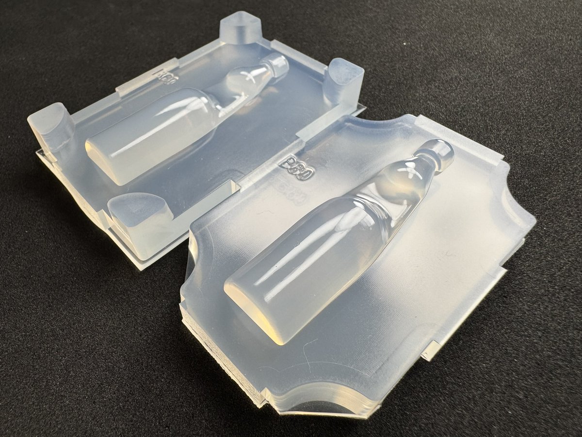 らむね様オーダー製作品 ご要望にお応えしてラムネ瓶60mmサイズ用の枠作成モールド、新タイプを