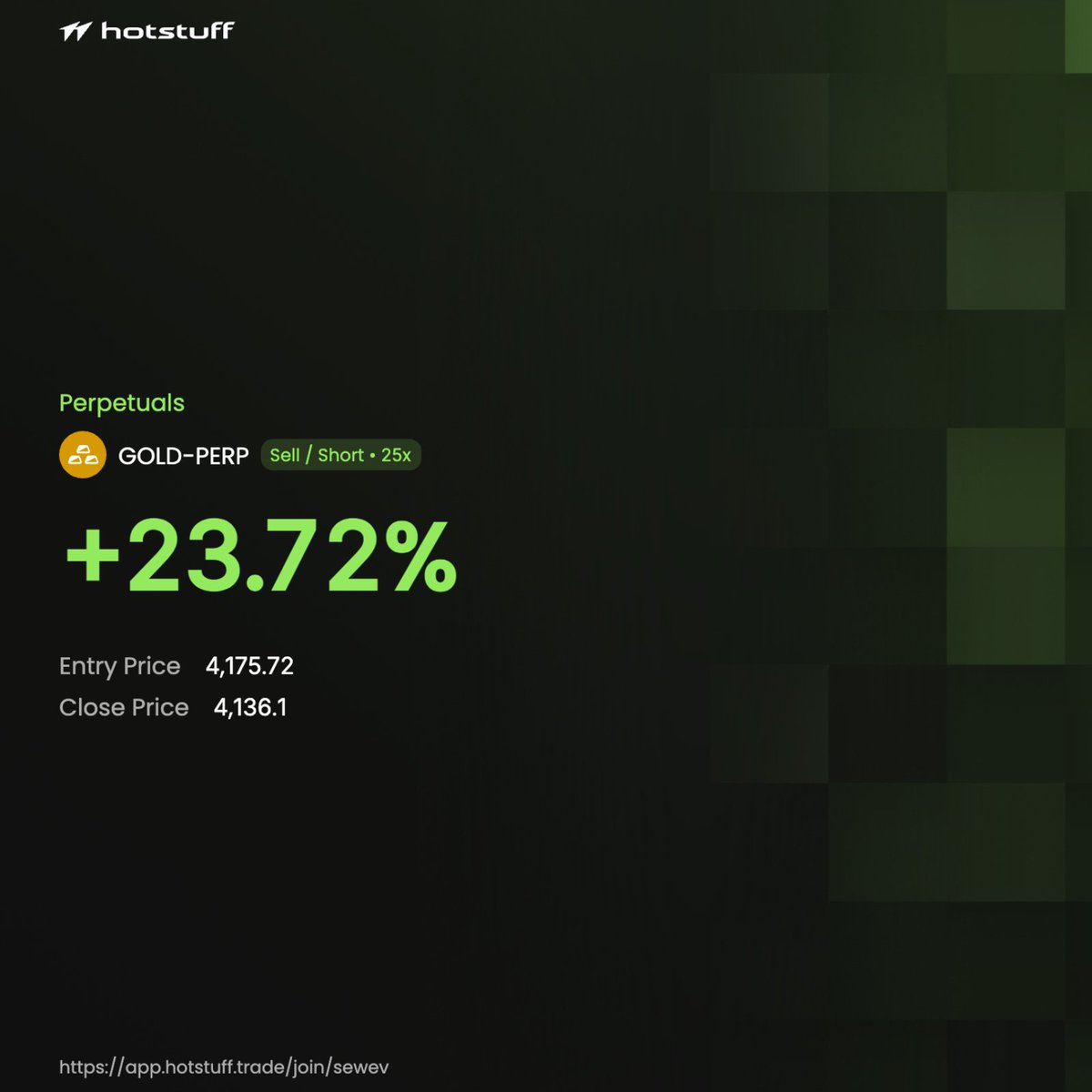 GaiusHQ's tweet photo. Сlosed two RWA shorts this week and honestly the fees are what sold me on @tradehotstuff, not just the PnL

GOLD-PERP short, 25x → +23.72%
SILVER-PERP short, 20x → +32.58%

but here's the actual reason I keep coming back — the fee math:

Taker / Maker (base tier, no volume needed):
- Hotstuff → 0.025% / −0.002% (yes, you get PAID as a maker from trade #1)
- Hyperliquid → 0.045% / 0.015%
- dYdX → 0.05% / 0.01%
- GMX → 0.05–0.07% open+close, no maker rebate at all
- Ostium (the RWA specialist) → 0.04% open / 0% close, still no maker rebate

Hotstuff is basically half the taker cost of Hyperliquid, and the ONLY venue paying you to add liquidity from day one. Maker rebates scale up to −0.013% once your maker volume share crosses 10% — nobody else in RWA perps does that.

gold and silver perps have been printing all month and every RWA trade just drips points on top of PnL. that's free upside sitting on the table if you're not trading RWA pairs yet.

link gives you a straight 5% fee discount the moment you join, on top of everything above 👇
https://t.co/SqR819YZkb

#Hotstuff #RWA #DeFi #Perps #OnchainTrading @tradehotstuff