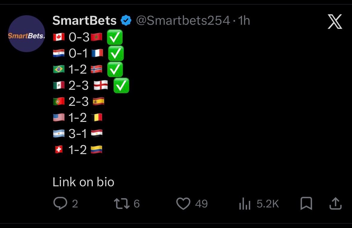 BadGuy4664's tweet photo. @Smartbets254 Keep go on😌😌 https://t.co/gUR4dVs3jf