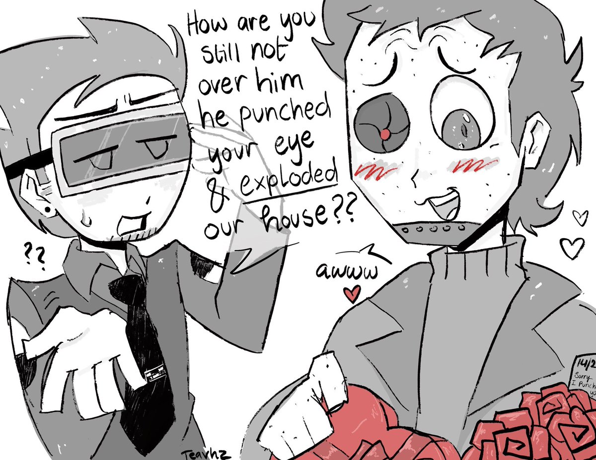TeavhZzz's tweet photo. Old valentines art repost from tumblr #tordmatt #eddsworld https://t.co/T0JDcknEAU