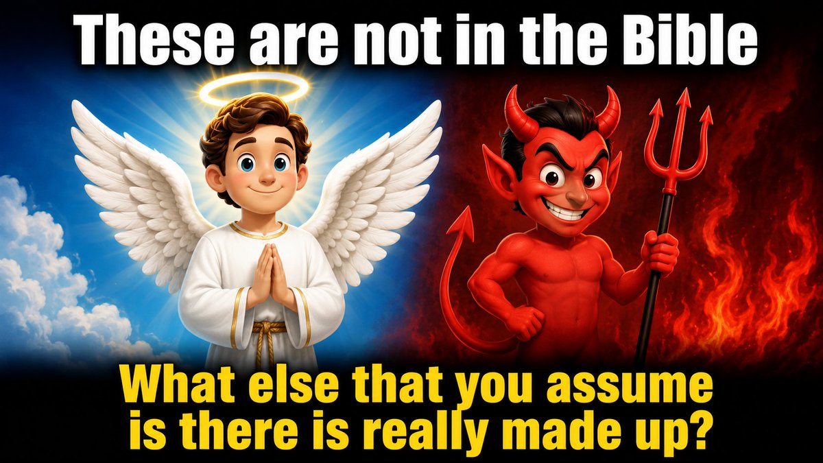 michaelthehouse's tweet photo. There are no angels described as humans with white wings in the Bible.

And there is no Devil ruling Hell.

If these are made up, what else might you believe is there that is not? https://t.co/uZHcJMD6pU