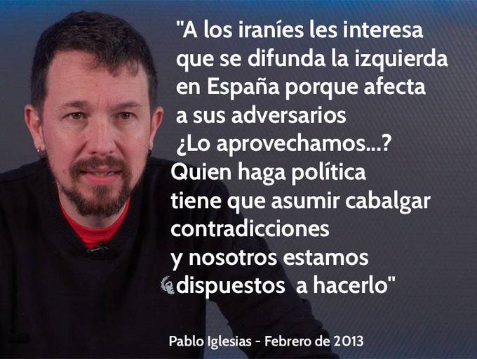 Maria50864140's tweet photo. @laechebarriga @FortunezMaria @_PabloFdez_ aprovechamos a Irán o no lo aprovechamos? PAblo Iglesias https://t.co/Nh63lWRptL