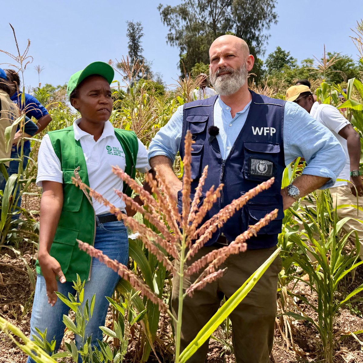 WFP_Haiti's tweet photo. Transitioning from emergency assistance to self sufficiency: 

At Baie-de-Henne, @WFP's @mfjhollingworth &amp; @LaurenLandis1 met with communities hit by frequent flooding who took part in cash-for-work activities, rehabilitating infrastructure while boosting the local economy. https://t.co/qzSxf4jWxV