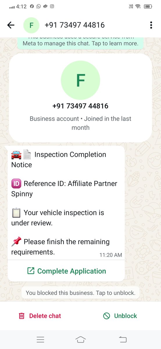 1234deepak's tweet photo. @WhatsApp 

Received fake message from  +917349744816 

Report it &amp; suspende the account 

Thank you! https://t.co/eY4Qbumesb