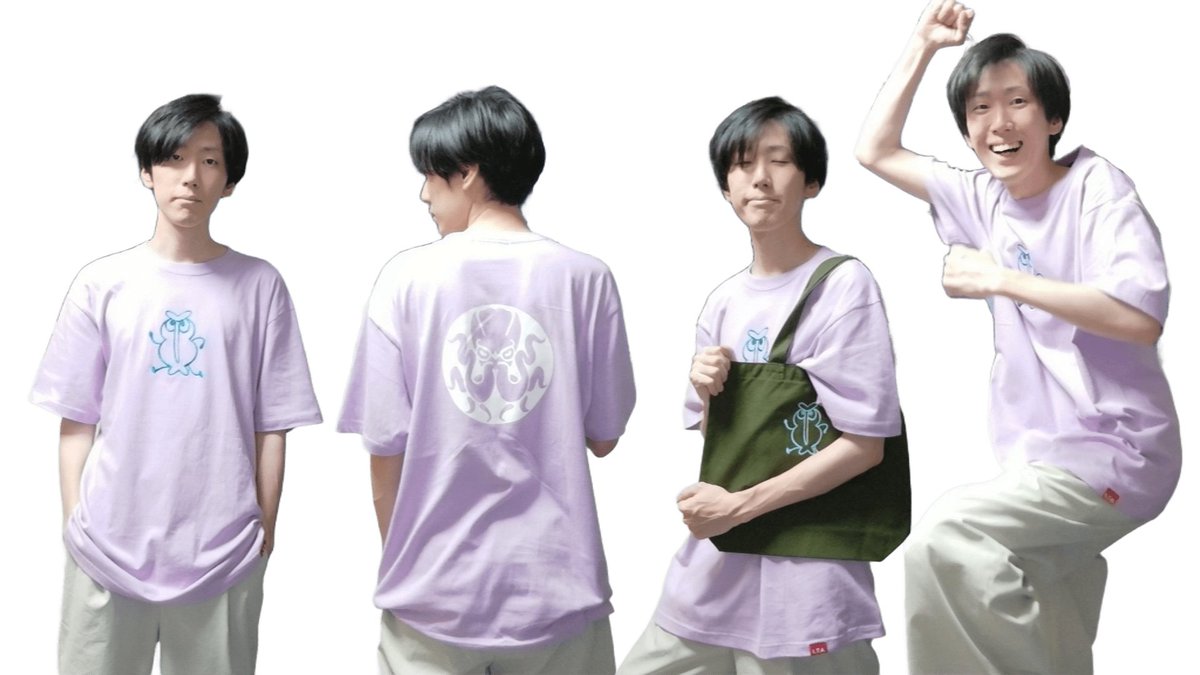 roundfan's tweet photo. 九畝くぜさんから【九畝くぜ × LIVERTINEAGE】コラボアイテムの半袖Tシャツとトートバッグを頂きましたありがと～～～！！！！

特に連絡もなく今日の昼休憩中に急に届いてビビった https://t.co/G4tEyaKzMn