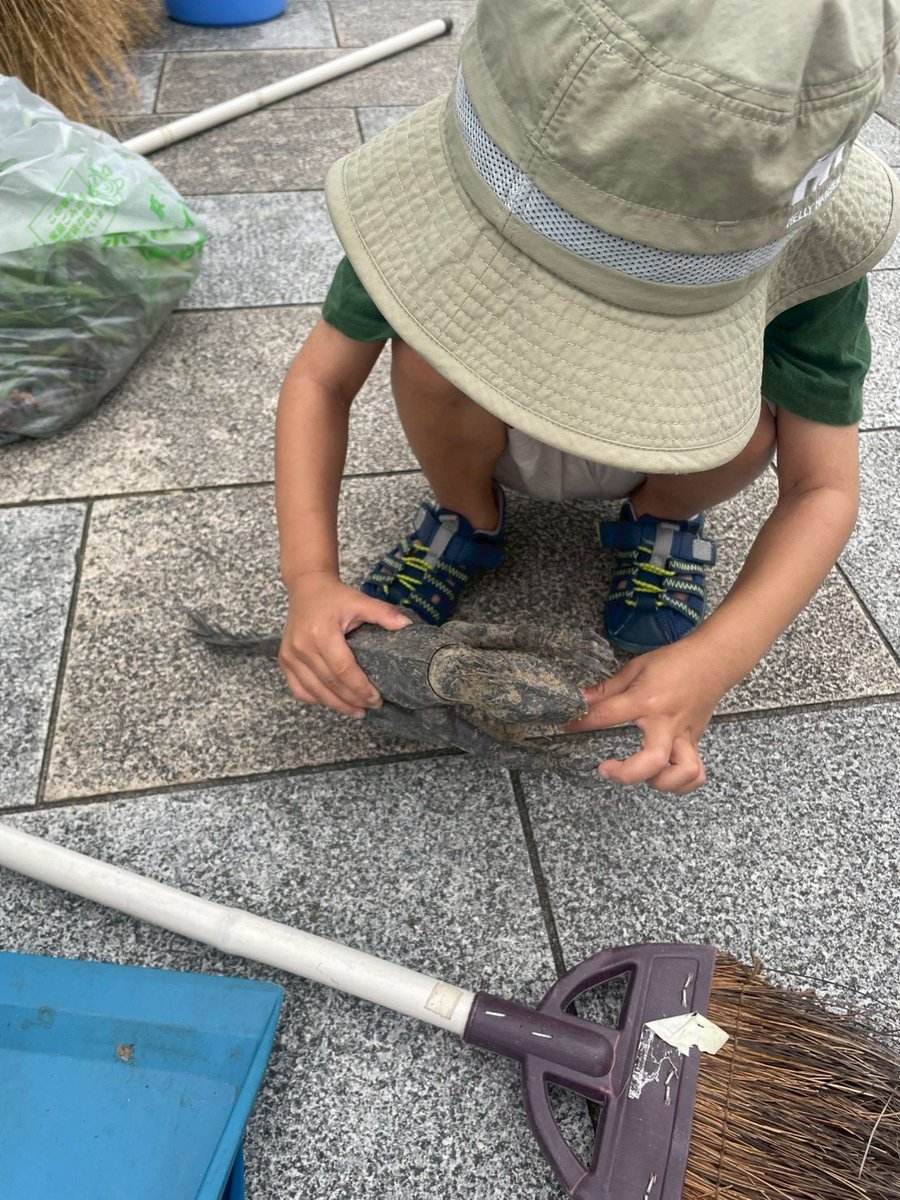 shichibri's tweet photo. 4歳の男の子が参加！
最年少！
今日は七夕🎋ですから、良いことがあったかな？
拾われてきた恐竜🦖を嬉しそうに持って帰られました。
微笑ましい光景にほっこり☺️ https://t.co/RzcmupGopg
