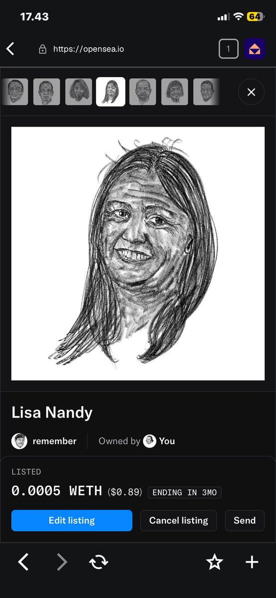 Djancoki_'s tweet photo. New drop: "Lisa Nandy" 🎨🏛️

A detailed pencil-sketch tribute honoring the prominent British politician and her dedication to public service &amp; regional advocacy.

Live on @OpenSea for 0.0005 WETH ($0.89).

Link in bio to collect! 🔗👇

#NFT #OpenSeaNFT #CryptoArt https://t.co/z1r9lfjzB0
