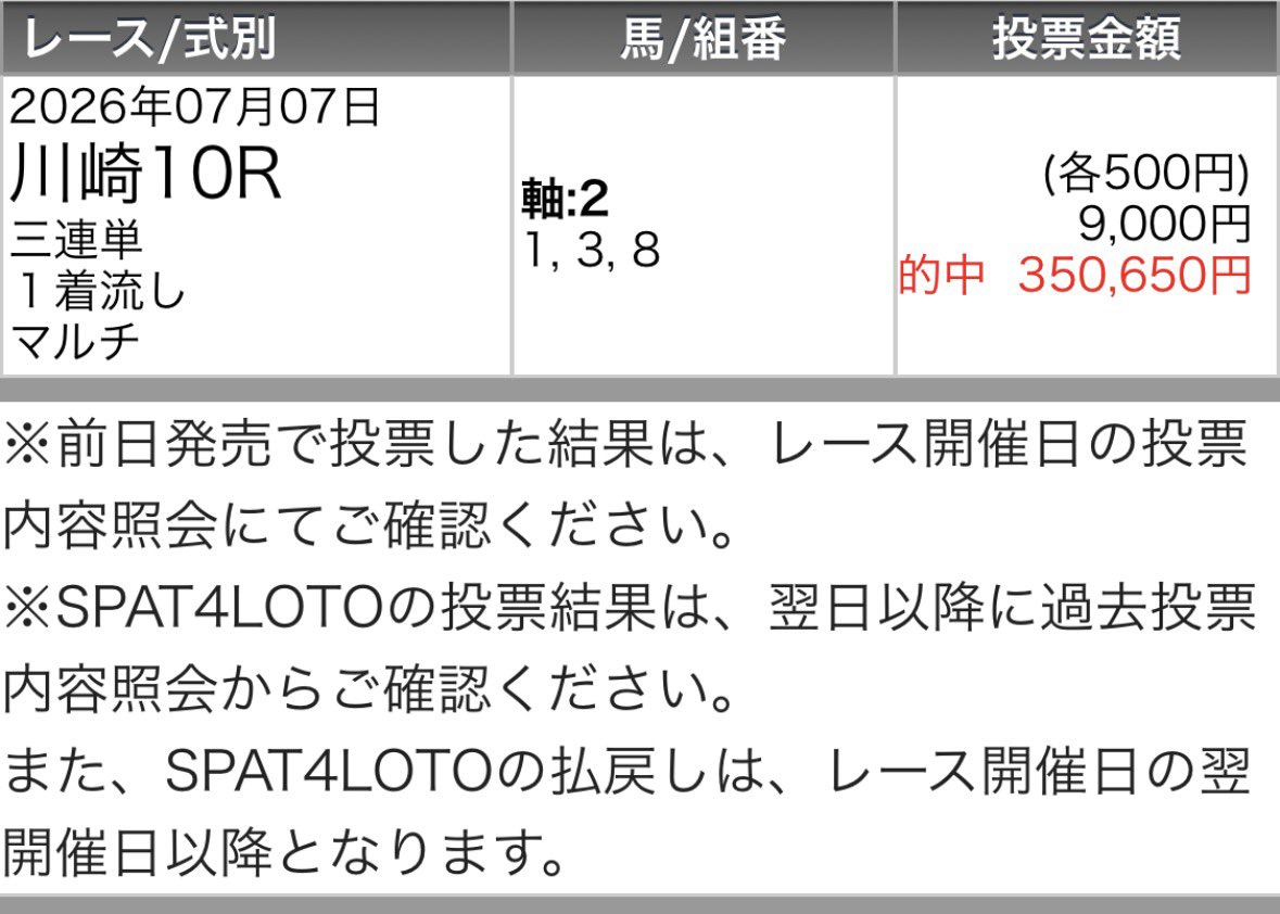 maria_0515_'s tweet photo. 川崎メイン【A】必殺買い目付き無料予想
いいね＆リポストされた方へ配布💌
※人数多ければツイート公開します
.
㊗️川崎10R・無料予想㊗️
.
💰7万馬券［35万回収］勝ち確💰
◎ライヴマスタード   (6.4倍)🥈
★ユーヴェリア        (22.4倍)🥇
△グレッチャー           (6.2倍)🥉 https://t.co/aB1TEmNHzI