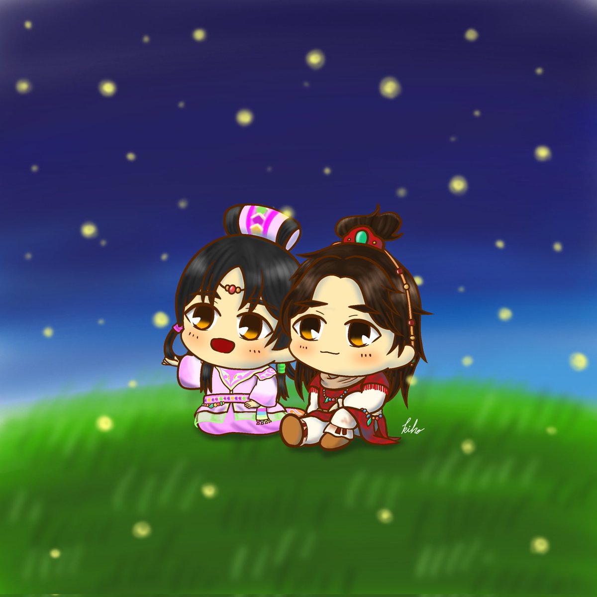 kiho70763820's tweet photo. 今日は七夕🎋🌌✨
過去絵だし七夕イラストではないけど、推しカプたちの幸せを願って🌠🎋 https://t.co/Nr2eHZIf7I