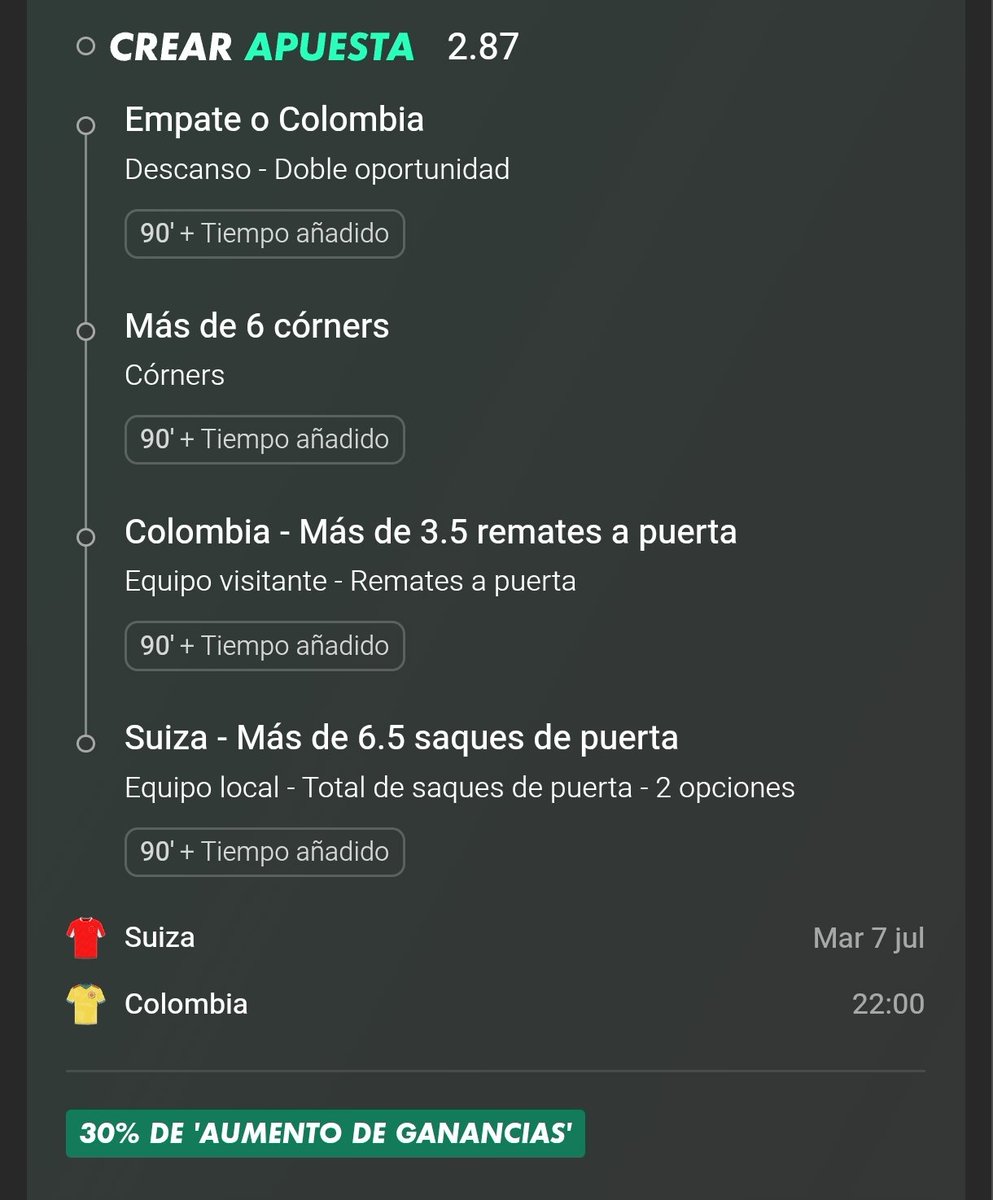 FPAnalyticsES's tweet photo. ⚽ SUIZA 🇨🇭 - COLOMBIA 🇨🇴

🏠 Bet365 
💰 CUOTA 3.3 (+30%)
📊 STAKE 1
📝 

➡️ Vamos con una combinada visualizando un partido donde Colombia hace su guión previsto:
Presión, intensidad, cantidad de remates.

🔞 APUESTA RESPONSABLE https://t.co/3H4eSY818M