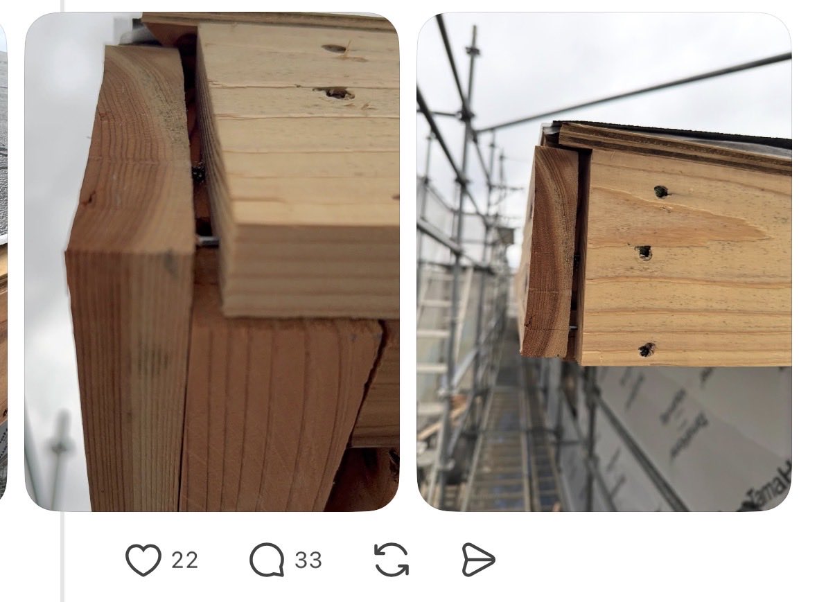 ieakamatome's tweet photo. 大工仕事は雑だけど隠れるので問題ないですか？
#タマホーム
#品質 https://t.co/xwenR042RD