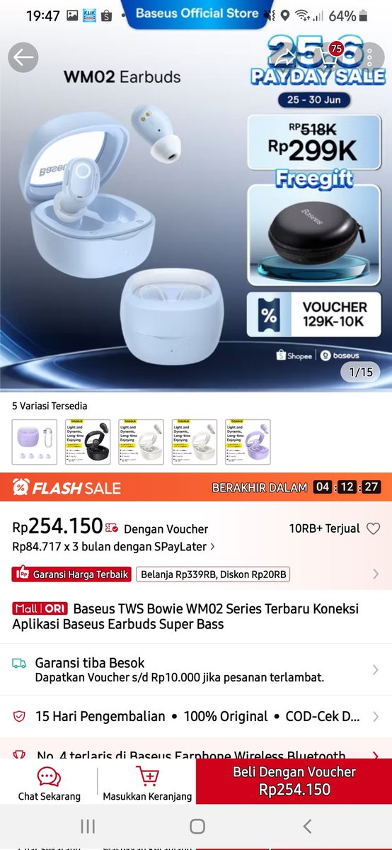 juliet_devina's tweet photo. ‼️ FLASH SALE ‼️
HANYA DI PRJ 😍

TWS BASEUS WM02 -> 110.000 AJAAA 🔥

Harga di online masih 250 ribuann guyss

https://t.co/Ig6qK0pXT8 https://t.co/kmXO7bDVRI