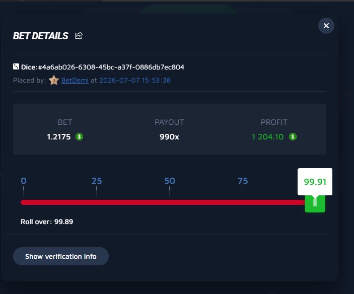 Mr_Demi92's tweet photo. 🔥 Just crushed it on Limbo — 990x win! 🎉
 Walked away with $1,204 in profit — what a thrill! 😎
 Huge thanks to @wolfdotbet for the awesome platform!  #LimboWin #CryptoWins https://t.co/UQ8DZjVMPr