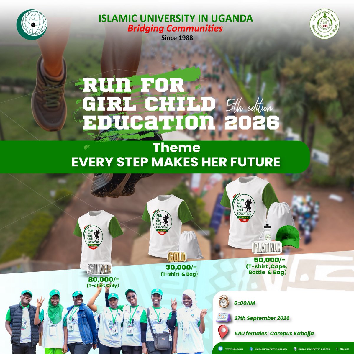 iuiuac's tweet photo. Don't miss out! 🏃♀️💚
Secure your Girl Child Run Kit today and be part of a movement that empowers and supports the girl child. @OIC_OCI @iufckabojja
#GirlChildRun
#GetYourKit https://t.co/APMJcB3fW9