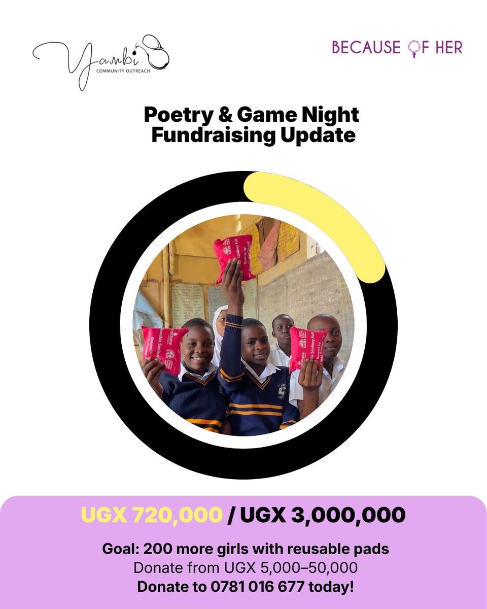 KanyomozRabwoni's tweet photo. Our first partnered event with @BecauseofHerUg was a success! You showed up for us and we are incredibly grateful. Below is what we managed to raise. 
Our hope was to support 500 girls and if we could reach 250 of those girls…It’s a win to us! 

#endperiodpoverty https://t.co/xJOMR5Lfp3