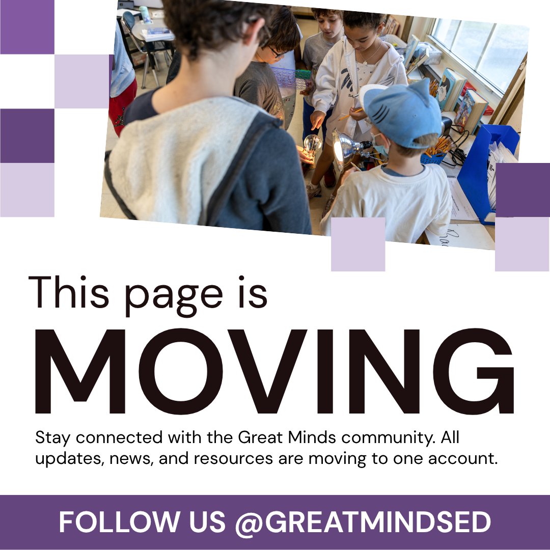 thephdscience's tweet photo. Thank you, educators, for being part of our Science Community! To provide the best experience for you, all future content is moving to @GreatMindsEd.💜 https://t.co/ddpKFifHzx