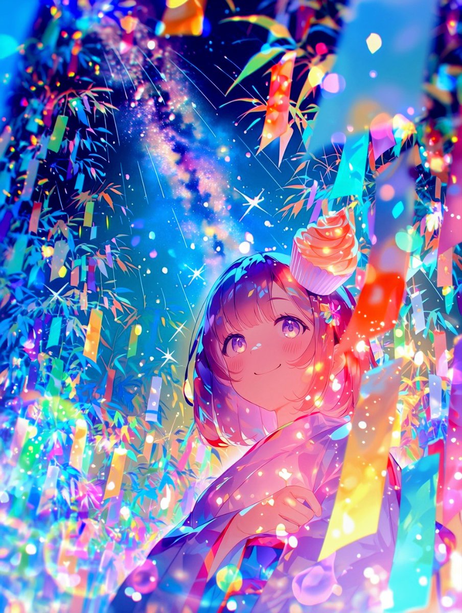 AYUMI♥ページ Post by Ayumi/AIイラスト on X: 今日は七夕！🧁