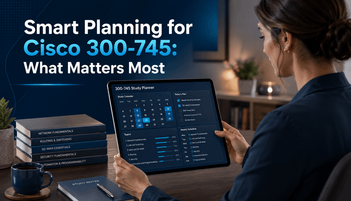 NWExam's tweet photo. 🚫 Stop cramming.

✅ Build real skills for the Cisco 300-745 exam.

📖 https://t.co/xTQmeUCYMH

What's your best exam prep tip?

#Cisco300745 #CiscoCertification #CyberSecurity #CiscoSecurity #SWA https://t.co/R5hix2LeSH