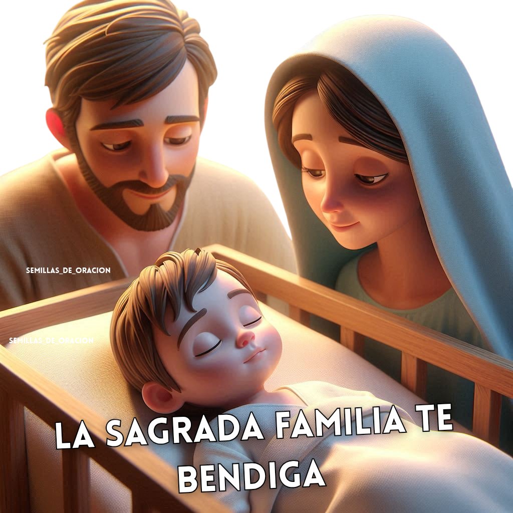 Semillasoracion's tweet photo. La Sagrada familia llene tu corazón de amor y siempre sueñes con el cielo.

#semillasdeoracion #familia #cuna #amor #unidad https://t.co/XmFq9QLrYQ