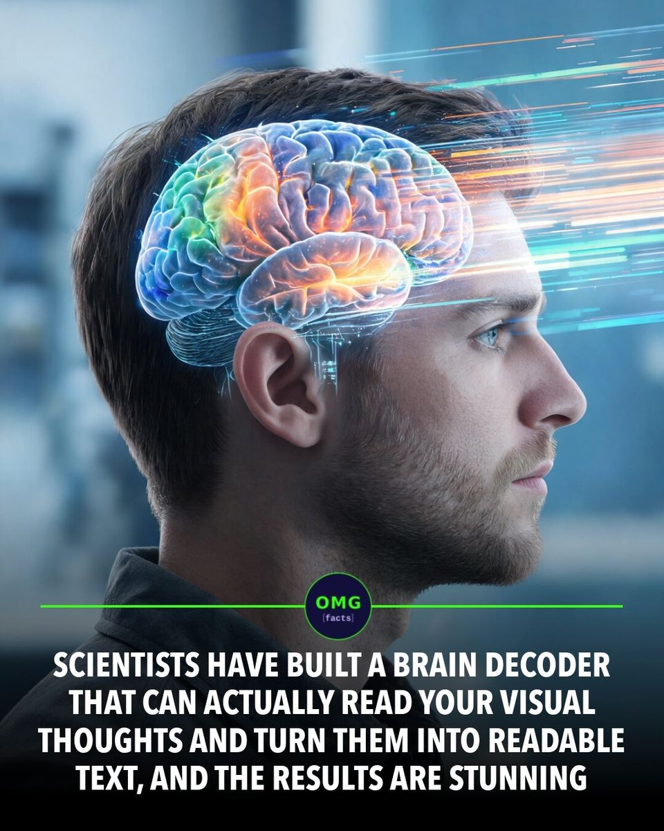 OMGFacts's tweet photo. 🧠 AI reads your thoughts as text, no surgery needed.
UT Austin trained a decoder on fMRI scans to turn brain activity into words.
Minds may never be truly silent again.
Sources: Nature Neuroscience, NYT
#omgfacts #Neuroscience #BrainTech https://t.co/nk5xRRlAzd