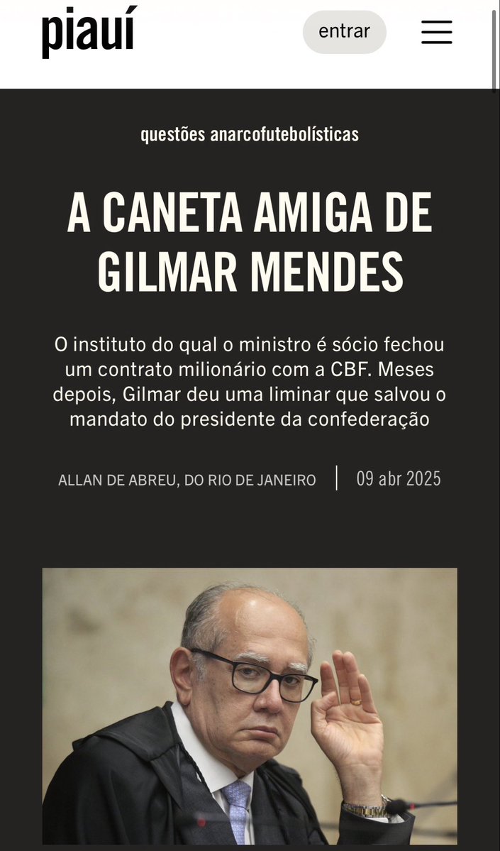 EricaGorga's tweet photo. 💎A derrota na Copa colocou no debate público a (falta) de qualidade do futebol brasileiro e as relações intrigantes de Ministros do STF com a CBF. Será que, nos bastidores, Ministros do STF, estão dando as cartas aos cartolas da CBF? Alguns falam até que Ministros e seus parentes determinaram contratações e convocações para Copa. Como isso é possível? Existe mais algum país do mundo no qual Ministros da Suprema Corte Constitucional se envolveram com negociatas do mundo do futebol?