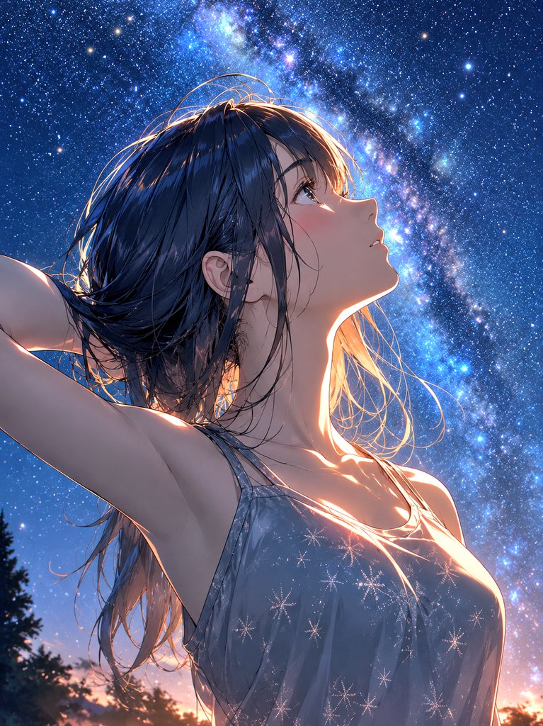 夏の夜空 #AIイラスト