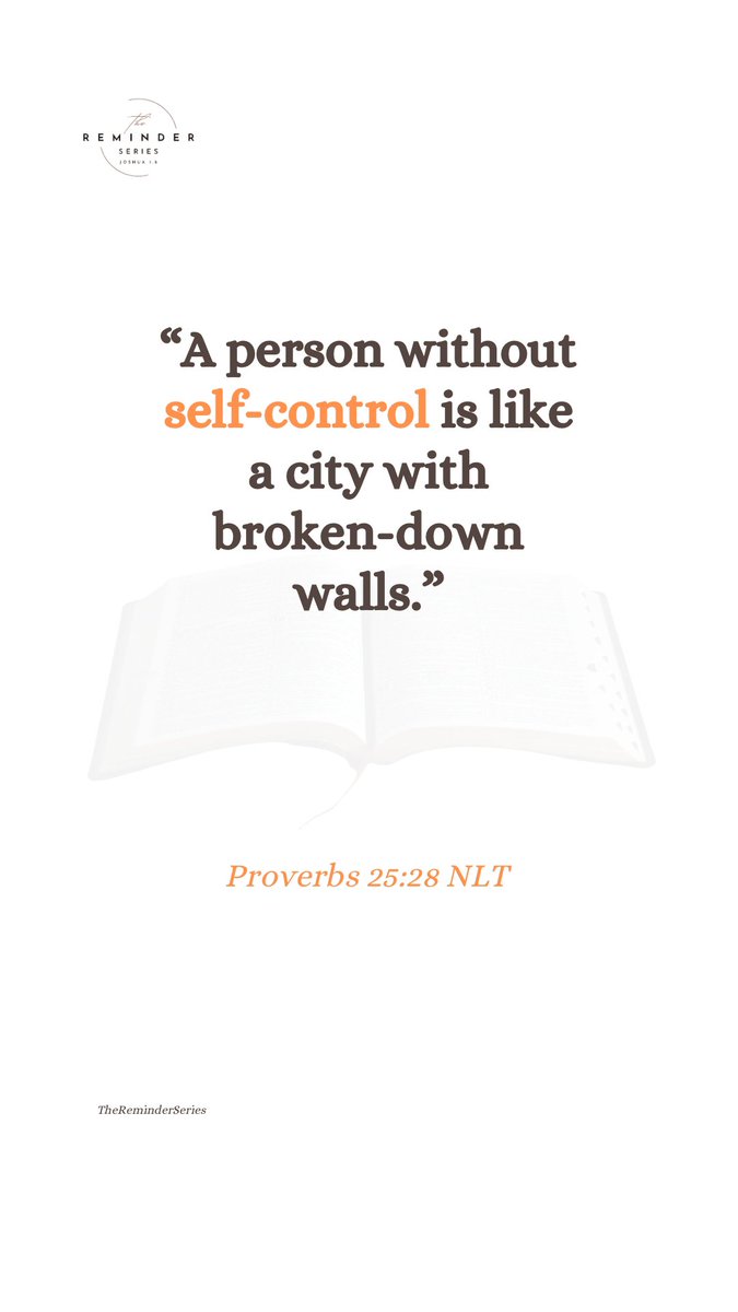 TReminderSeries's tweet photo. Self-control builds the walls that guard a godly life. 

#TheReminderSeries #SelfControl #Wisdom #SpiritualGrowth #DailyReminder https://t.co/LRrusTC6gP