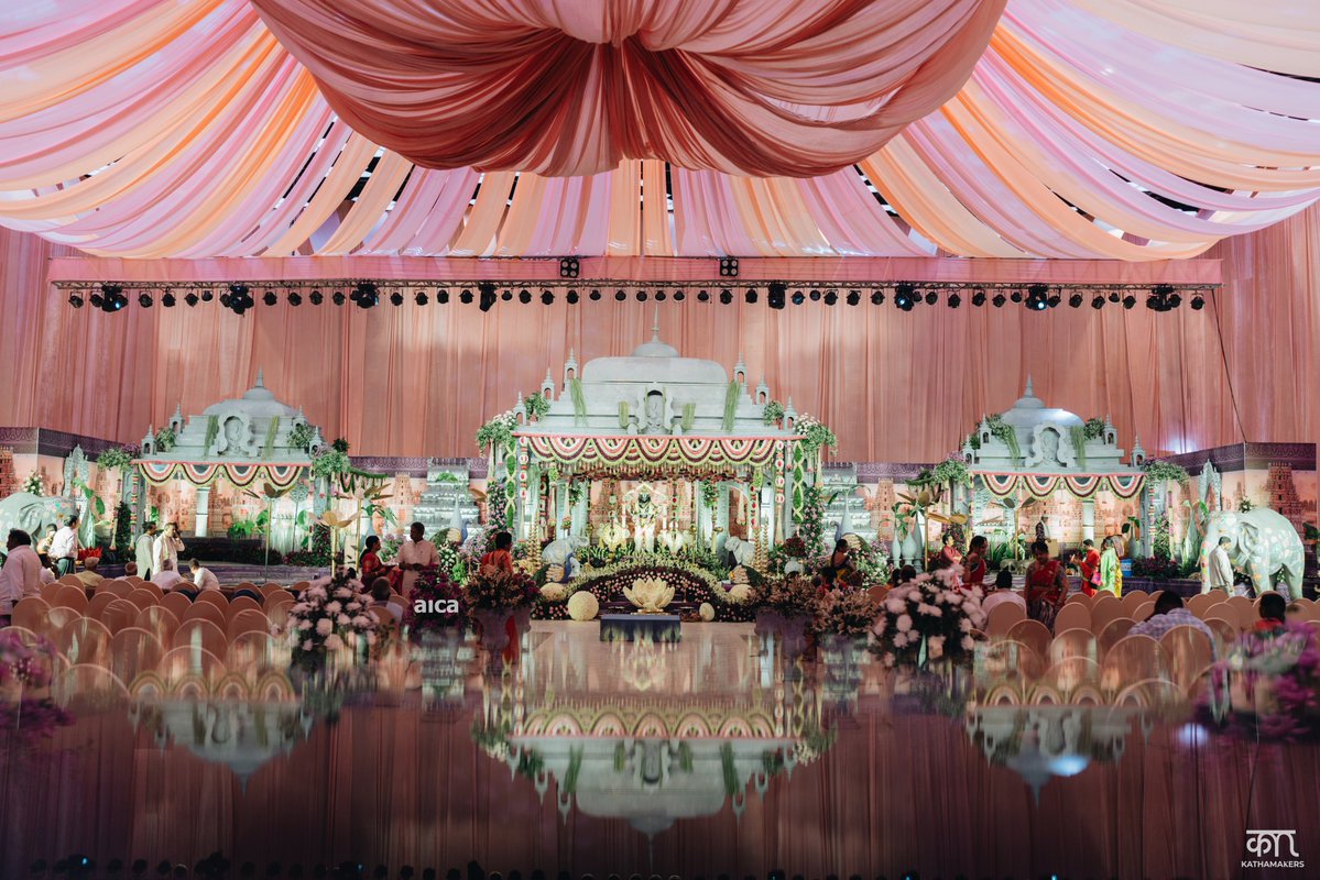 aicaevents's tweet photo. Mayura Vaibhavam Decor by AICA Events celebrates timeless South Indian heritage with majestic temple architecture, handcrafted floral artistry, elegant peacock motifs, and royal detailing.
Where tradition meets unforgettable celebrations.

#WeddingDecor #IndianWedding #AICAEvents https://t.co/QPo5tgWbZ7