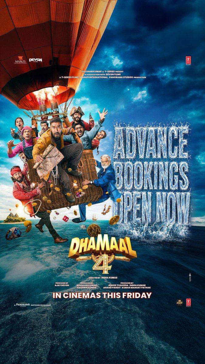 BorntobeAshwani's tweet photo. ADVANCE BOOKING for #Dhamaal4 Open Now! 

Let us know - are you going to watch it❓ 

#AjayDevgn #RiteishDeshmukh #RaviKishan #ArshadWarsi #JavedJaffrey #SanjayMishra https://t.co/cnGgOQbJox