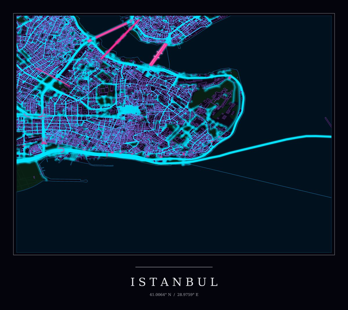 UEdizaslan's tweet photo. 🗺️ Umap just got a big update

New in this release:
⚡ Neon style — glowing night-city streets
🏙️ Papercraft — real 2.5D buildings extruded from OSM height data
🖼️ --poster mode + --2k/--4k/--8k export
📄 SVG/PDF for infinite-zoom, print-ready maps

pip install umap-osm
umap Istanbul --neon --poster

https://t.co/nlJo8DGBs4