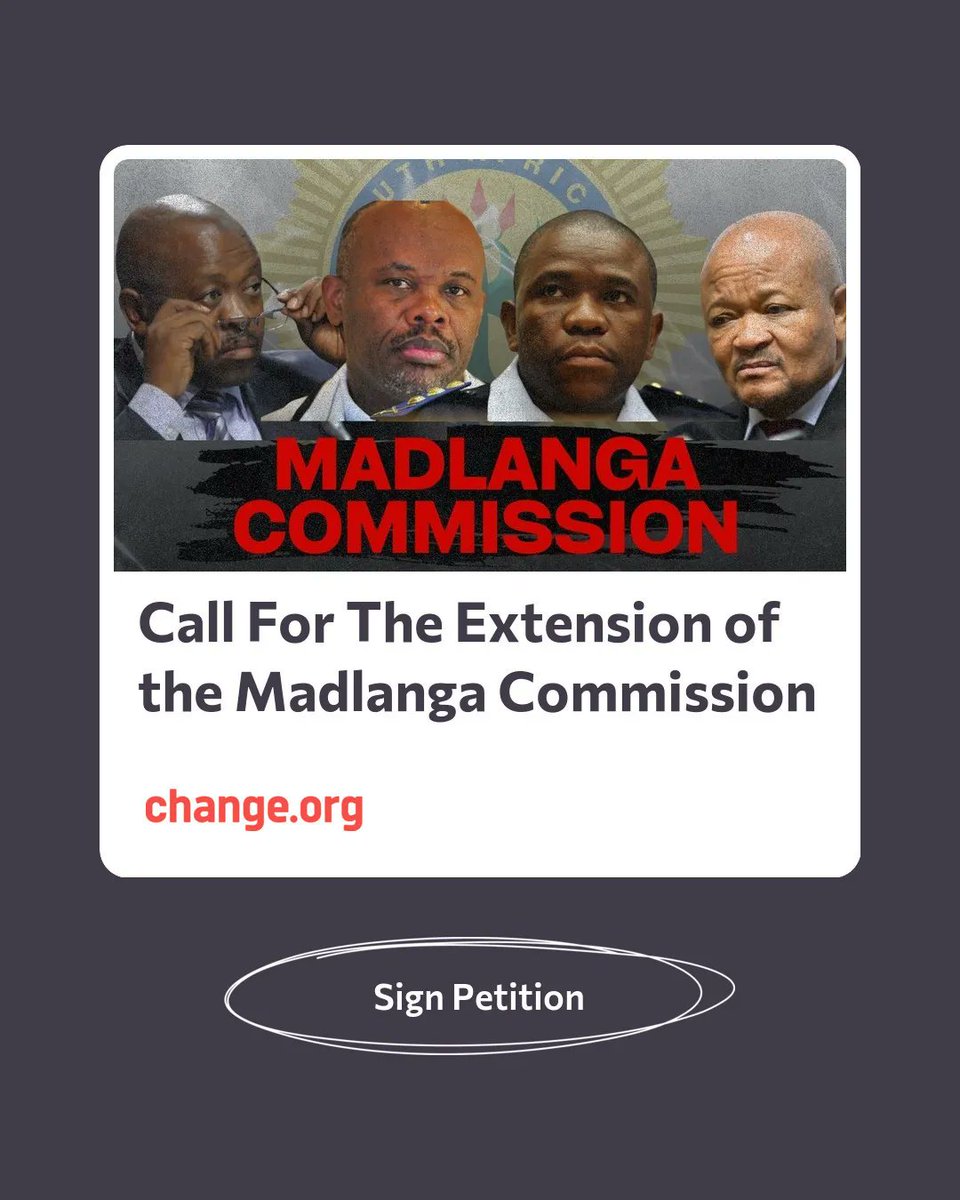 thami25's tweet photo. Dear @PresidencyZA @ParliamentofRSA, South Africans are pleading for the extension of the #MadlangaCommission via @Change. This, together with the revision of the scope. 3 months is way too little, but please consider a longer period https://t.co/PJHFmJnoXG