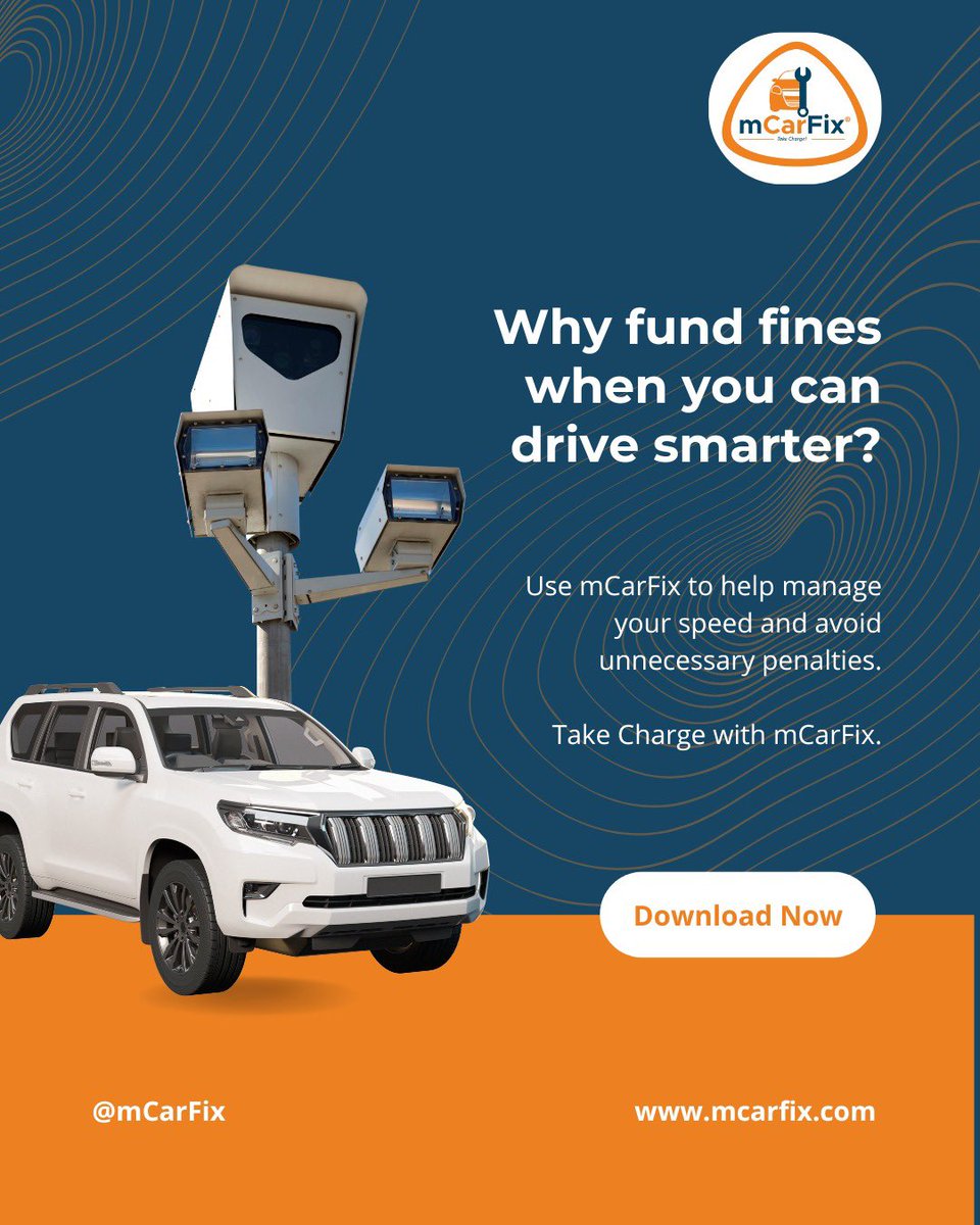 mCarFix_'s tweet photo. 💸 Speeding tickets can cost you more than you think.
So why keep paying hefty fines when a FREE app can help you stay within the speed limit?
Download mCarFix Motorists App today on google play store and Take Charge of every journey.

#mcarfix #takecharge #roadsafety #drivesmart https://t.co/gk80kKhxbe